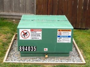 electric box damaged by car accident in the front yard|transformer box in yard safety.